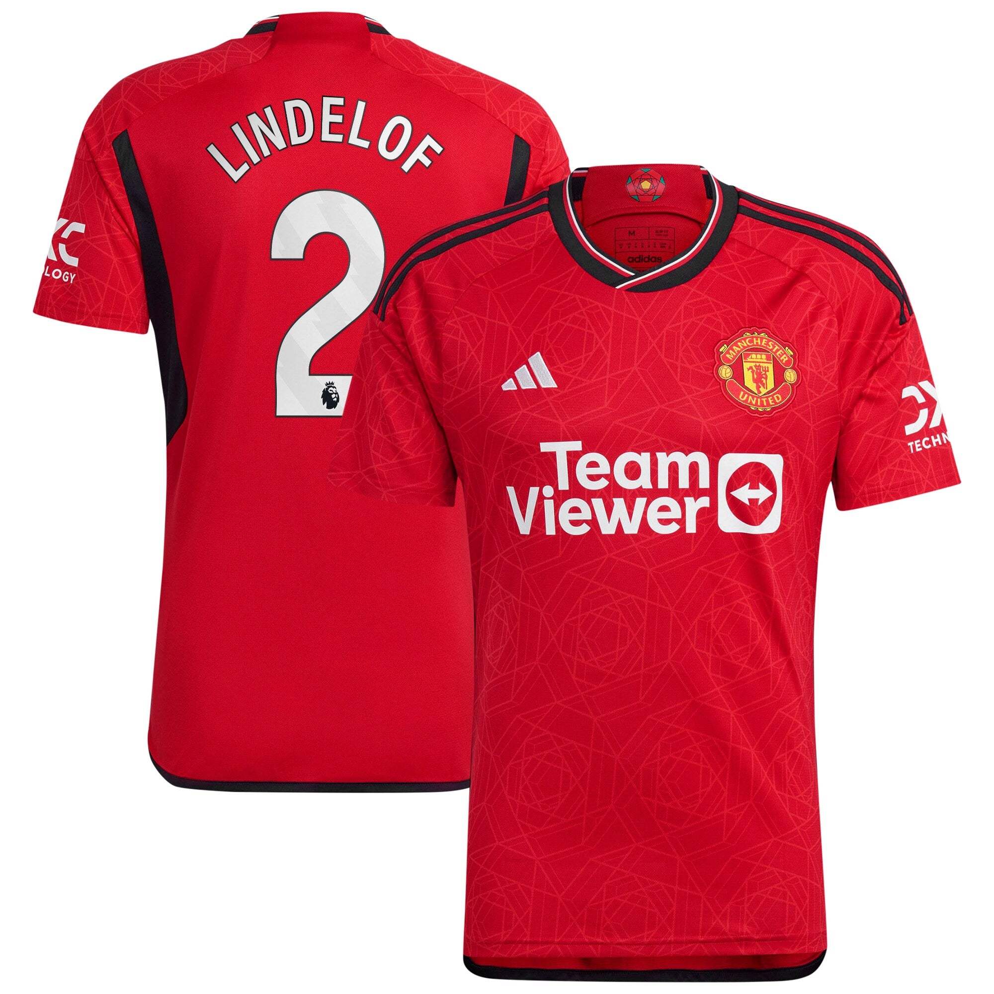 Victor Lindelof Manchester United adidas 2023/24 Away Replica Player Jersey - Green/Red - Image 6