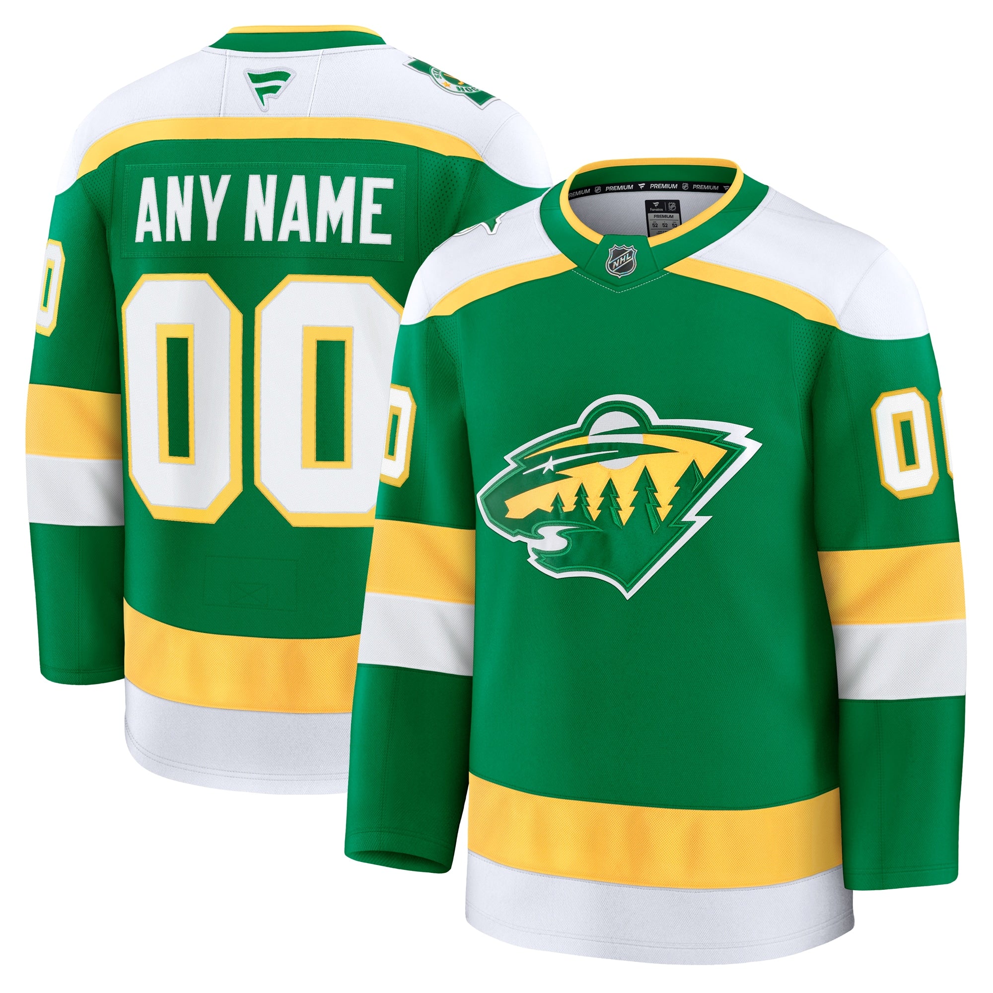 Minnesota Wild 25th Anniversary Premium Custom Jersey - White/Green - Image 7