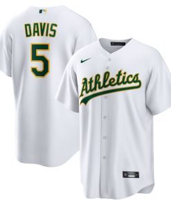 JD Davis Oakland Athletics Nike Home Replica Jersey - White/Kelly Green