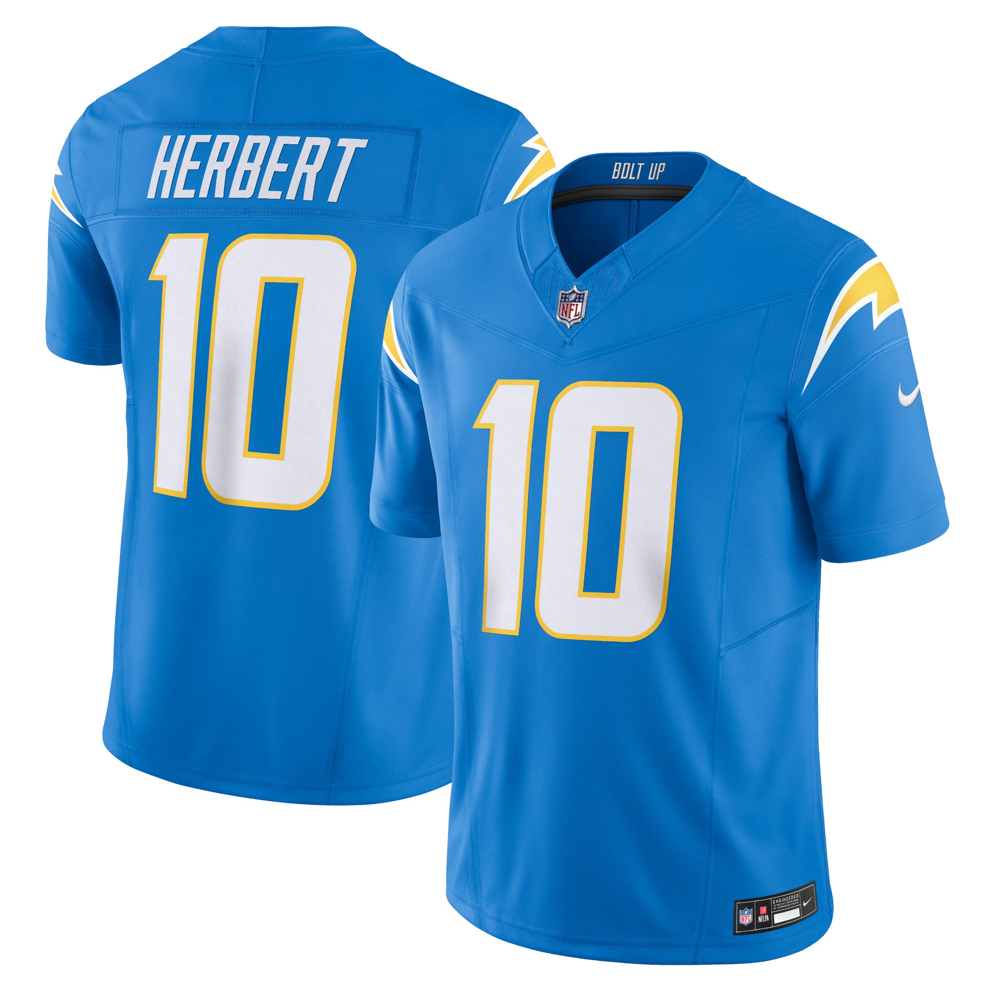 Justin Herbert Los Angeles Chargers Nike Vapor F.U.S.E. Limited Jersey - White/Navy/Powder Blue/Royal - Image 9
