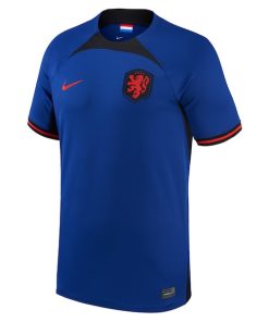 Alternative view of Netherlands National Team Nike 2022/23 Away Breathe Stadium Replica Blank Jersey - Blue