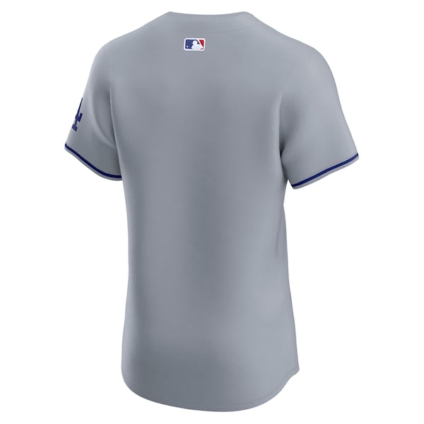 Los Angeles Dodgers Nike Road Vapor Premier Elite Patch Jersey - Gray - Image 3