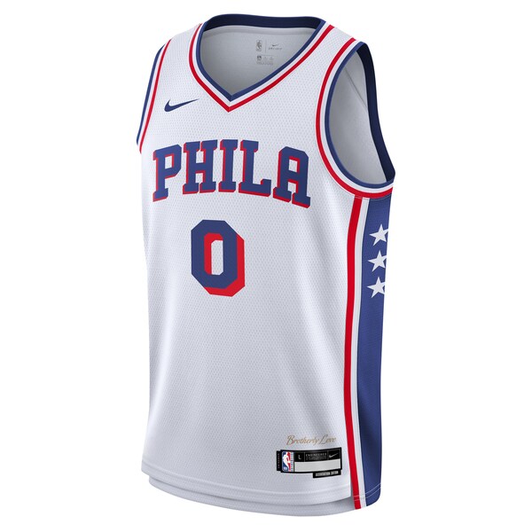 Tyrese Maxey Philadelphia 76ers Nike Youth Association Swingman Jersey - White - Image 2
