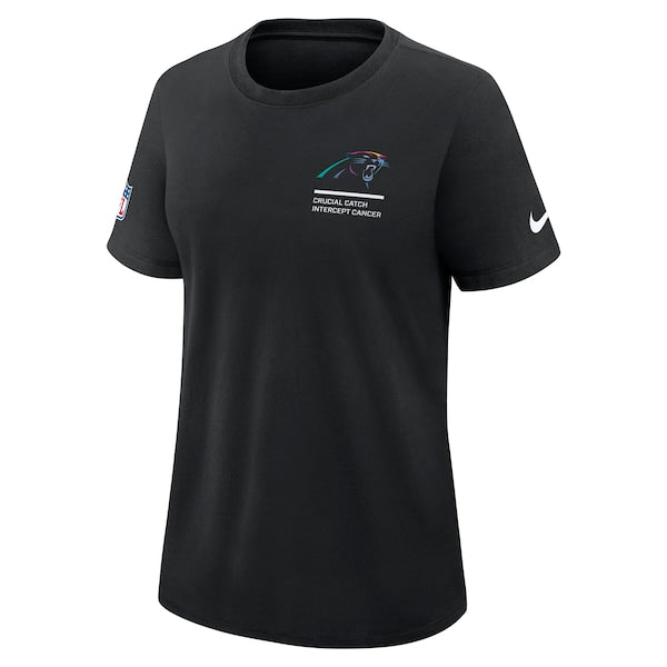 Carolina Panthers Nike Women's 2025 NFL Crucial Catch Tri-Blend Dri-FIT T-Shirt - Black - Image 2