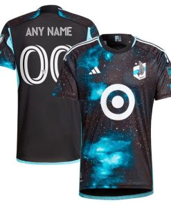 Alternative view of Minnesota United FC adidas 2024 Starry Night Authentic Custom Jersey - Black