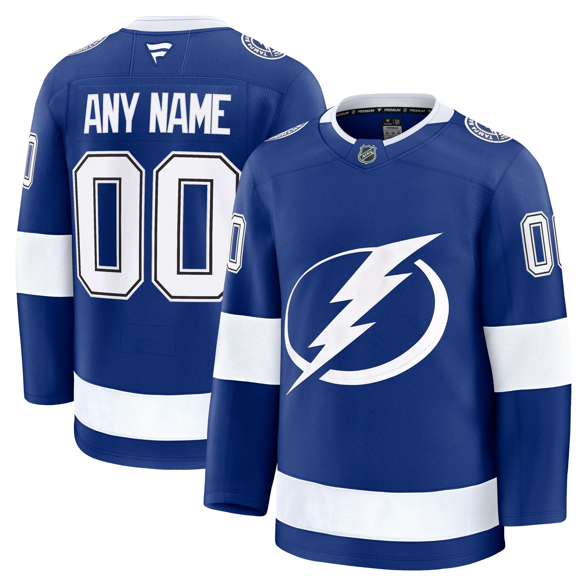 Tampa Bay Lightning Away Premium Custom Jersey - White/Black/Blue - Image 9