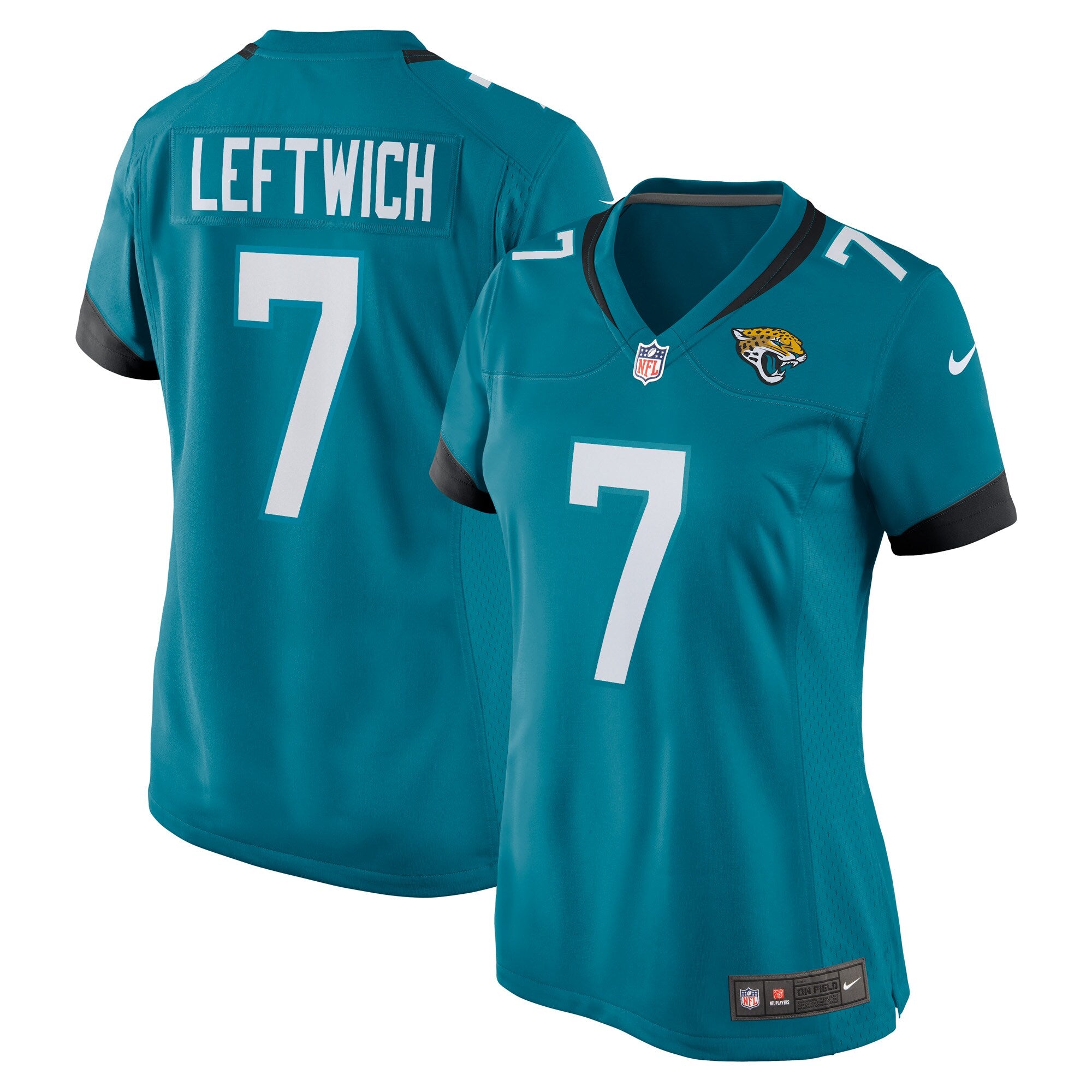 Byron Leftwich Jacksonville Jaguars Nike Women's Alternate Retired Player Game Jersey - Black/Teal - Image 6