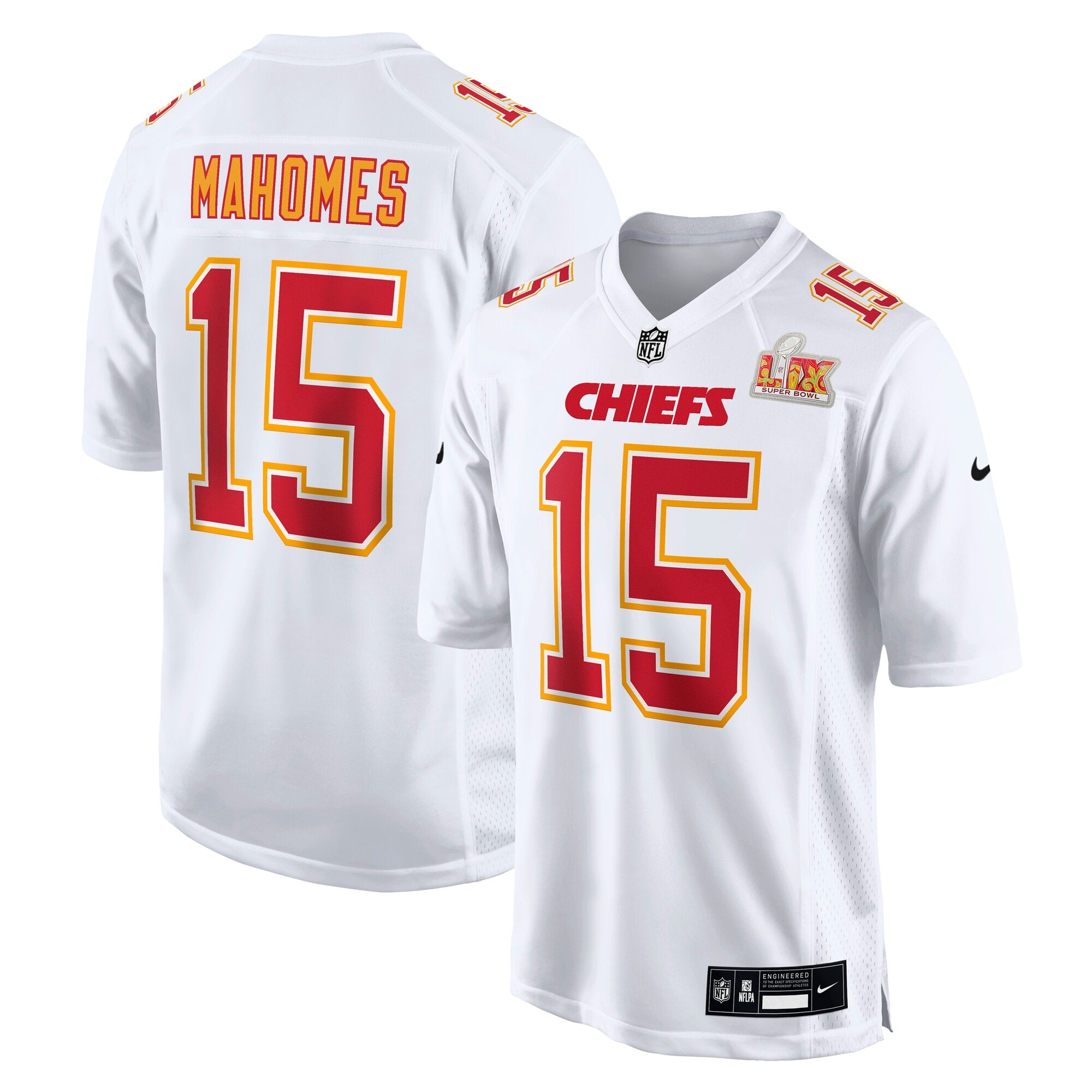 Patrick Mahomes Kansas City Chiefs Nike Super Bowl LIX Fashion Game Jersey - Carbon Black/White - Image 5