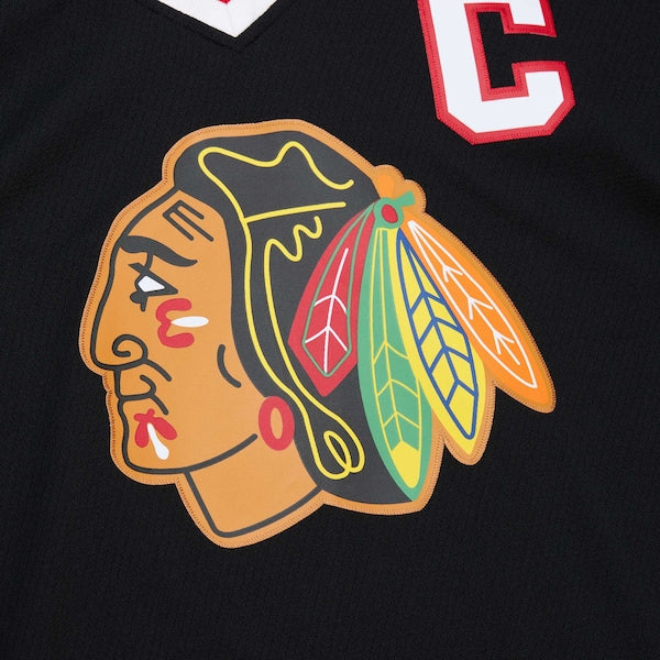 Chris Chelios Chicago Blackhawks 1997/98 Captain Patch Blue Line Player Jersey - Black - Image 6