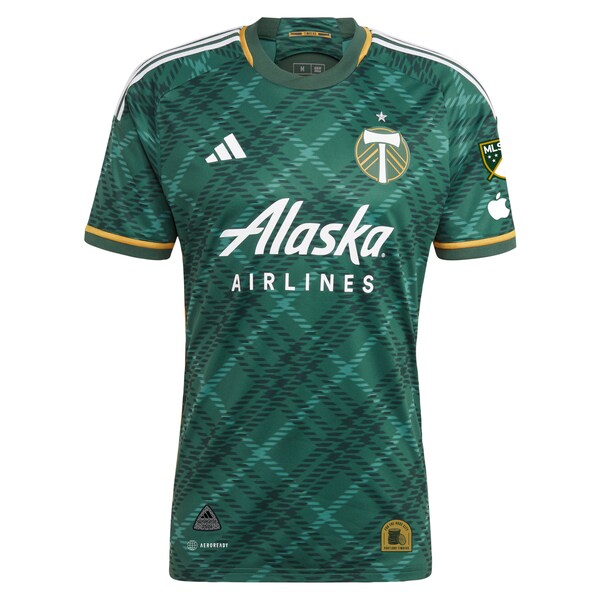 Portland Timbers adidas 2024 Portland Plaid Kit Authentic Custom Jersey - Green - Image 2