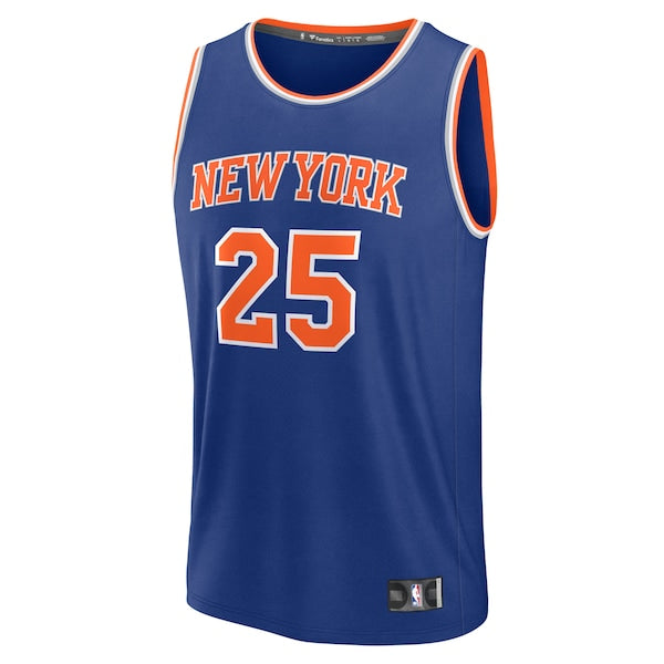 Mikal Bridges New York Knicks Youth Fast Break Replica Player Jersey - Blue - Icon Edition - Image 2