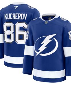 Alternative view of Nikita Kucherov Tampa Bay Lightning  Home Premium Jersey - Blue/Black