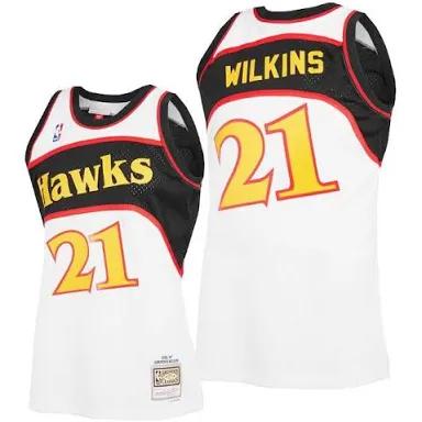 Dominique Wilkins Atlanta Hawks M &N Throwback Swingman Jersey - Black/Red/White - Image 6