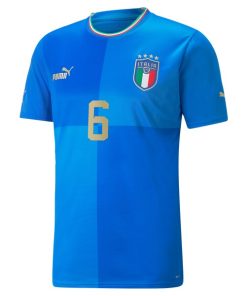 Alternative view of Marco Verratti Italy National Team Puma 2022/23 Home Replica Player Jersey - Blue