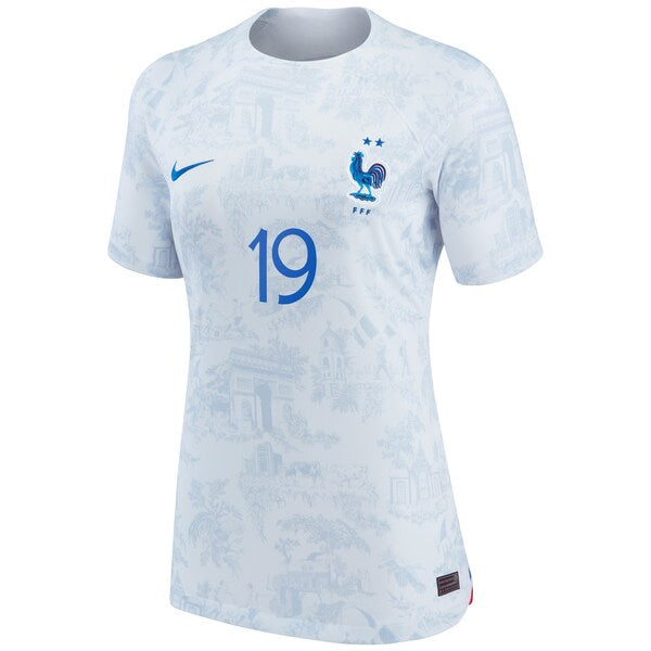 Karim Benzema France National Team Nike Women's 2022/23 Away Breathe Stadium Replica Player Jersey - White - Image 2