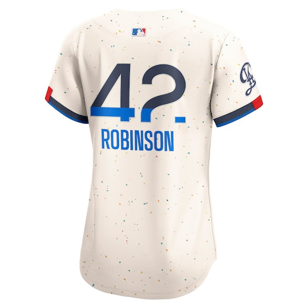 Jackie Robinson Los Angeles Dodgers Nike Women's City Connect Retired Limited Jersey - Cream - Image 3