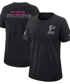 Atlanta Falcons Nike Women's 2025 NFL Crucial Catch Tri-Blend Dri-FIT T-Shirt - Black