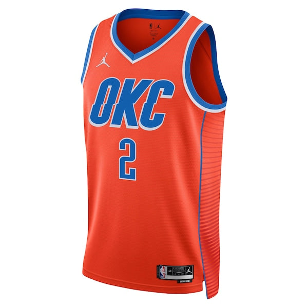 Shai Gilgeous-Alexander Oklahoma City Thunder Jordan Brand Unisex Swingman Jersey - Statement Edition - Orange - Image 2