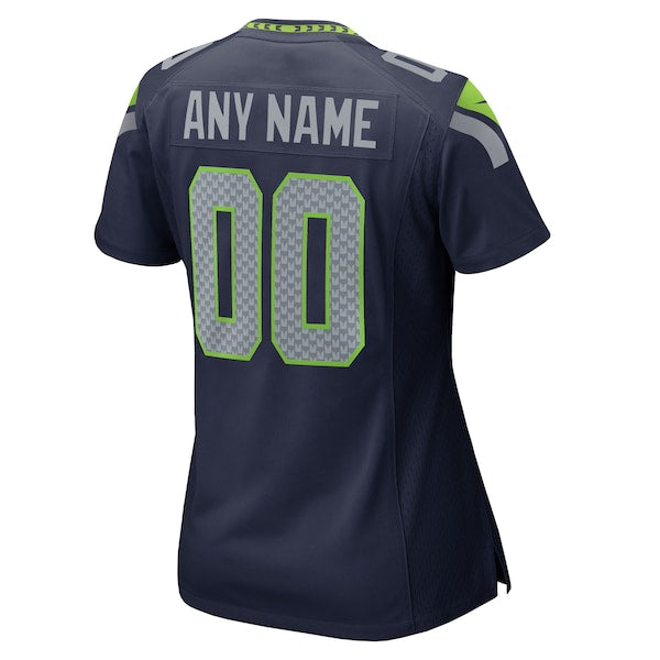 Seattle Seahawks Nike Women's 50th Season Team Custom Game Jersey - College Navy/Royal/Neon Green - Image 2