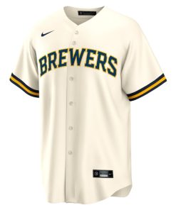 Alternative view of Willy Adames Milwaukee Brewers Nike Replica Player Jersey - White