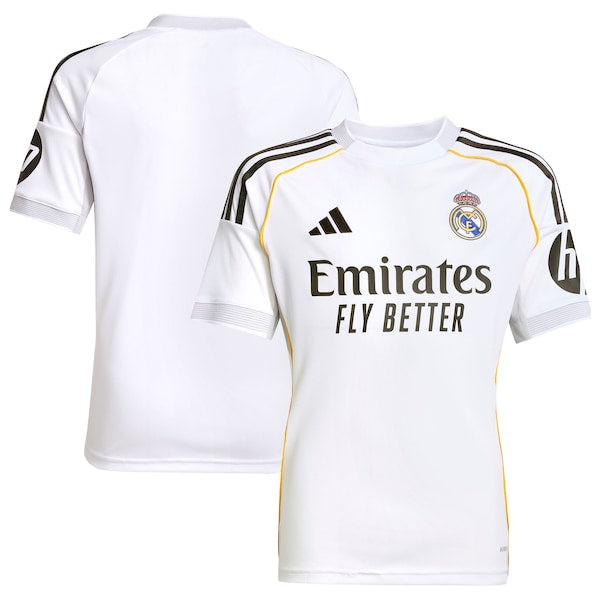 Los Merengues adidas Youth 2025/26 Home Replica Jersey - White/Blue - Image 2