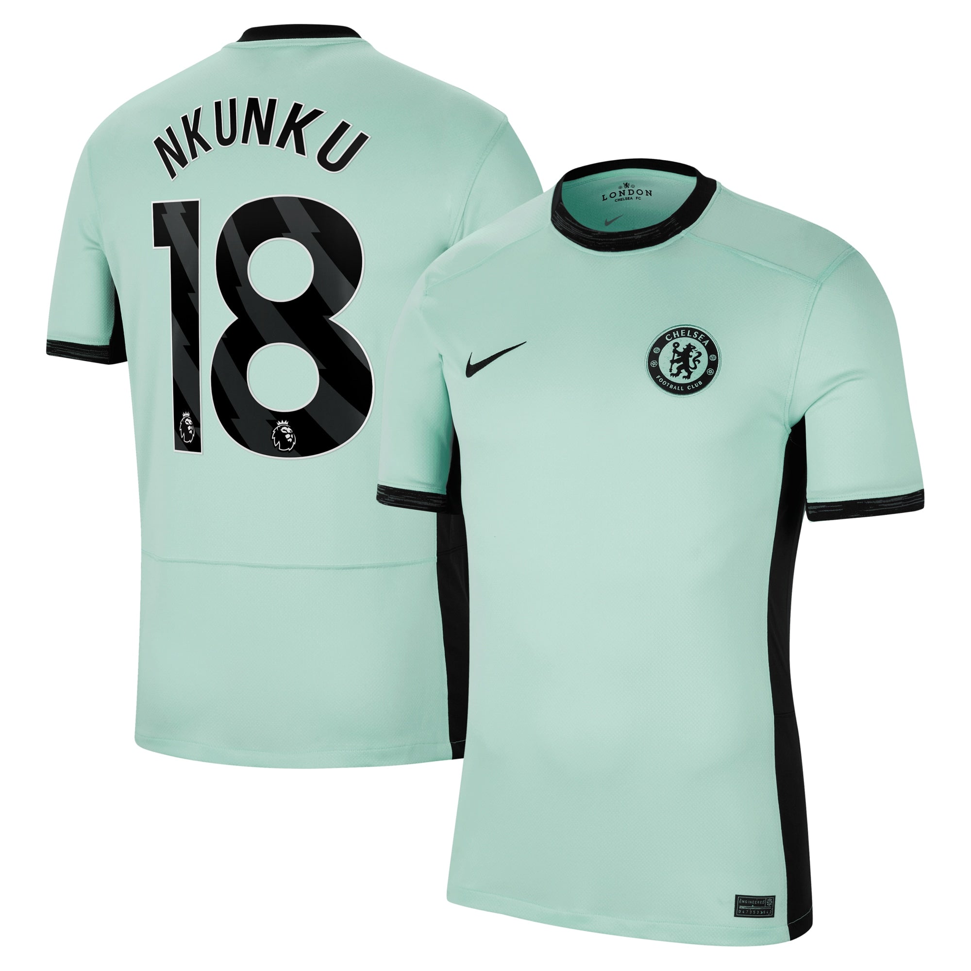 Christopher Nkunku Chelsea Nike 2023/24 Home Stadium Replica Jersey - Blue/Mint/Navy - Image 7
