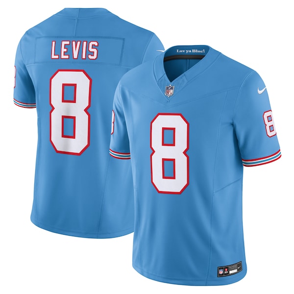 Will Levis Tennessee Titans Nike Alternate Oilers Throwback Vapor F.U.S.E. Limited Jersey - Light Blue/Navy - Image 2