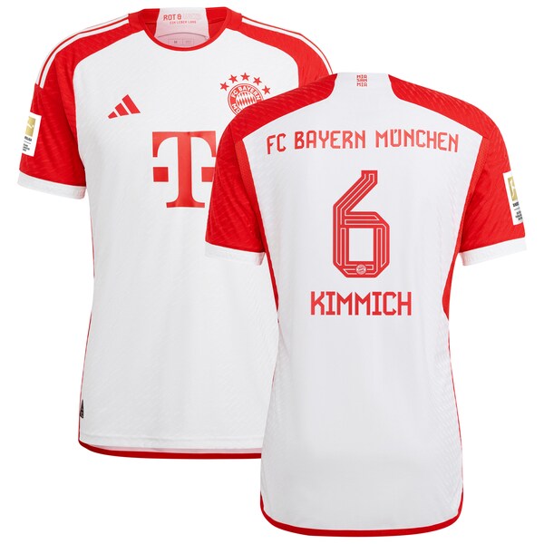 Joshua Kimmich Bayern Munich adidas 2023/24 Home Authentic Jersey - White/Black - Image 2
