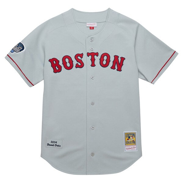 David Ortiz Boston Red Sox 2004 Cooperstown Collection Authentic Throwback Jersey - Gray - Image 2