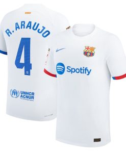 Ronald Araujo Barcelona Nike 2023/24 Away Authentic Jersey - White/Aqua/Royal