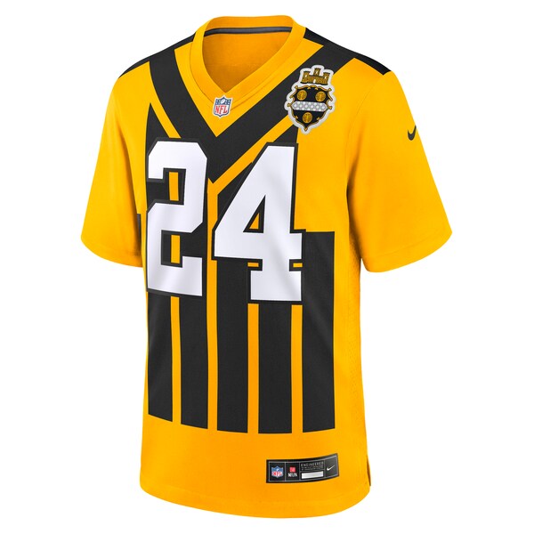 Joey Porter Jr. Pittsburgh Steelers Nike Alternate 1933 Throwback Game Jersey - Gold/Black - Image 3