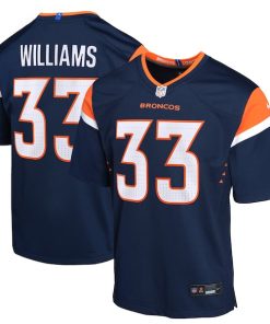 Alternative view of Javonte Williams Denver Broncos Nike Youth Alternate Game Jersey - Navy/Orange