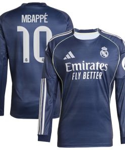 Kylian Mbapp¨¦ Los Merengues adidas 2025/26 Away Replica Long Sleeve Player Jersey - Blue/White