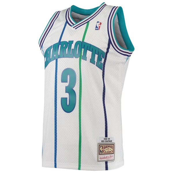 Rex Chapman Charlotte Hornets 1988/89 Hardwood Classics Swingman Jersey - White - Image 2