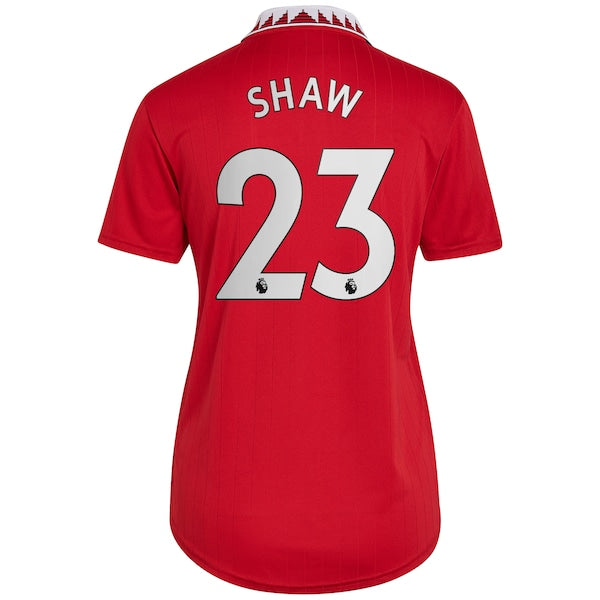 Luke Shaw Manchester United adidas Women's 2022/23 Home Replica Player Jersey - Red - Image 3