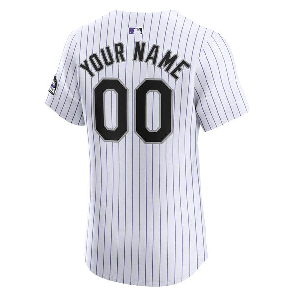 Colorado Rockies Nike Home Elite Custom Jersey - White - Image 3