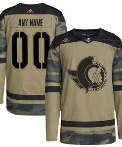 Ottawa Senators adidas Logo Military Appreciation Team Authentic Custom Practice Jersey - Camo
