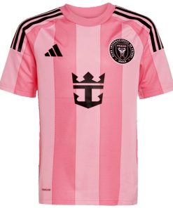 Alternative view of Lionel Messi Inter Miami CF adidas Youth 2025 Euforia Replica Player Jersey - Light Pink