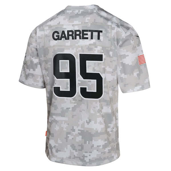 Myles Garrett Cleveland Browns Nike Youth 2024 Salute to Service Game Jersey - Arctic Camo - Image 3