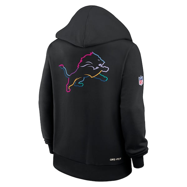 Detroit Lions Nike Women's 2025 NFL Crucial Catch Sideline Standard Issue Dri-FIT Hoodie - Black - Image 4