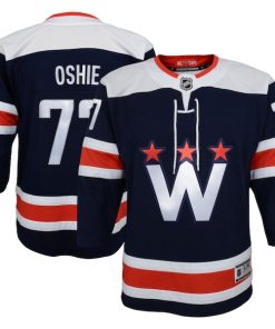 Alternative view of TJ Oshie Washington Capitals Youth Alternate Premier Player Jersey - Navy/Red