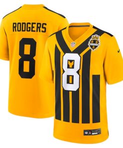 Alternative view of Aaron Rodgers Pittsburgh Steelers Nike Alternate 1933 Throwback Game Jersey - Gold/Black