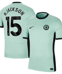 Nicolas Jackson Chelsea Nike 2023/24 Third Stadium Replica Player Jersey - Mint/Blue/Navy
