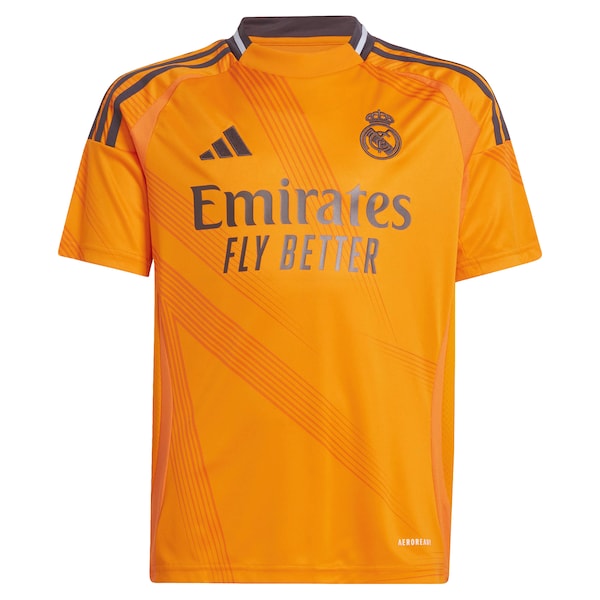 Kylian Mbapp¨¦ Los Merengues adidas Youth 2024/25 Away Replica Player Jersey - Orange - Image 4