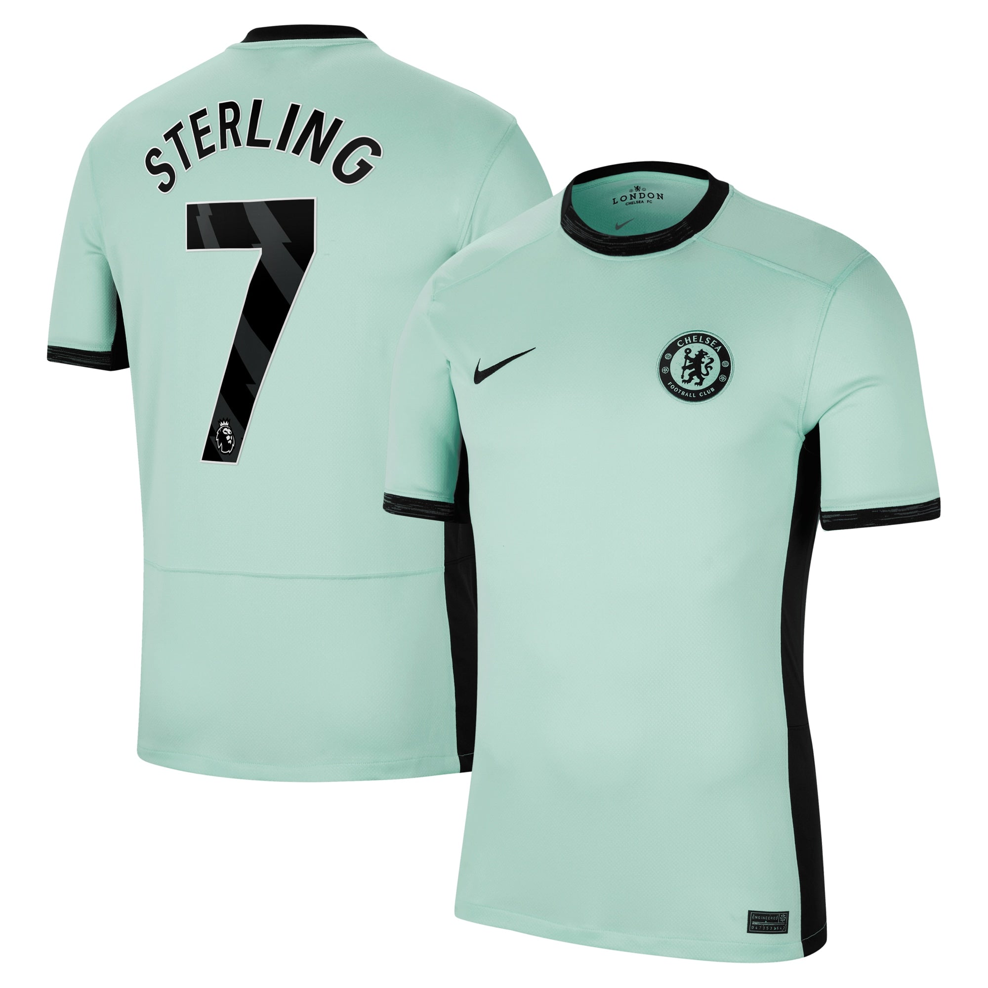 Raheem Sterling Chelsea Nike 2023/24 Home Stadium Replica Jersey - Blue/Mint/Navy - Image 7