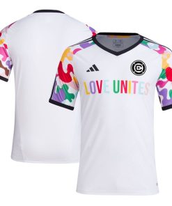 Chicago Fire adidas 2024 Pride Pre-Match Top - White