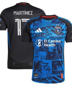 Josef Martinez San Jose Earthquakes adidas 2025 Headliner Authentic Player Jersey - Black