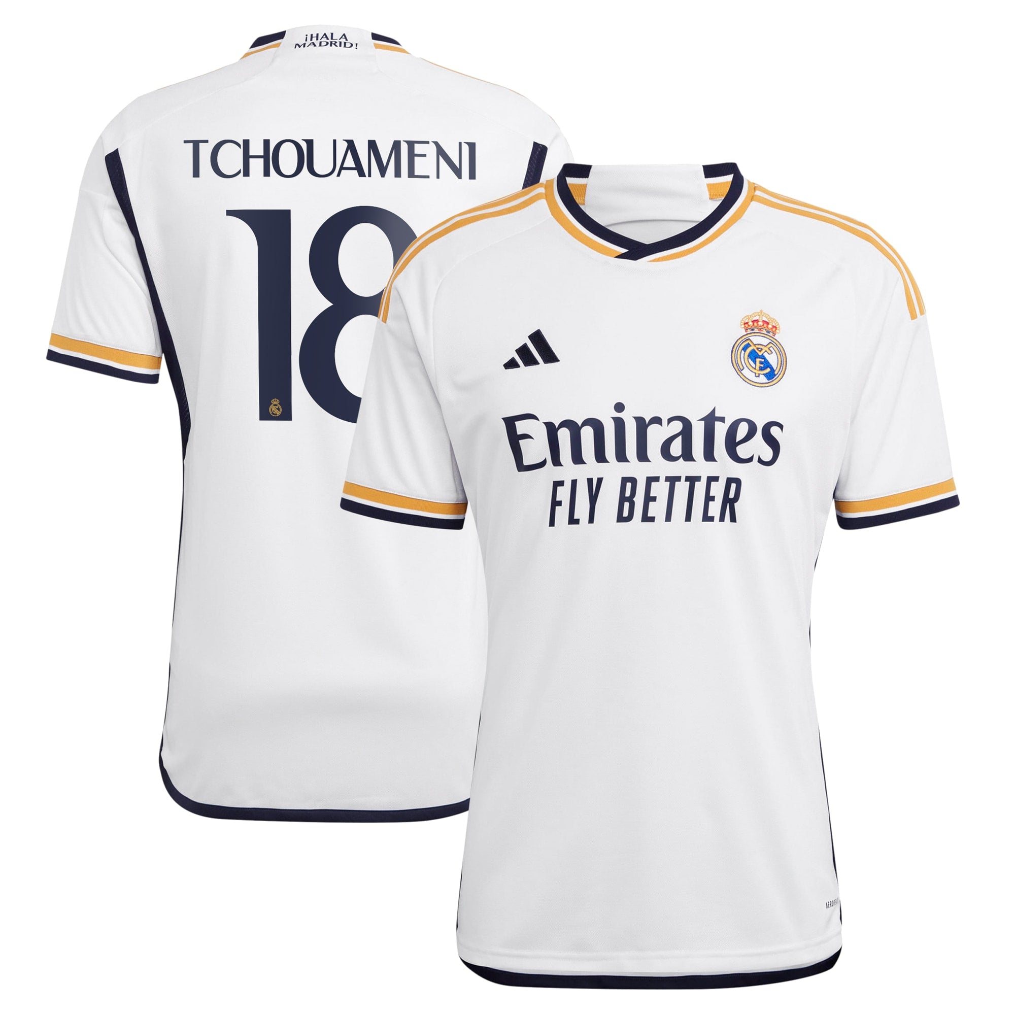 Aur¨¦lien Tchouam¨¦ni Los Merengues adidas 2023/24 Away Replica Player Jersey - Navy/White - Image 6