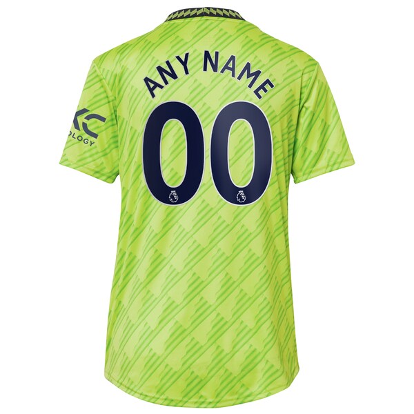 Manchester United adidas Women's 2022/23 Third Replica Custom Jersey - Neon Green - Image 3