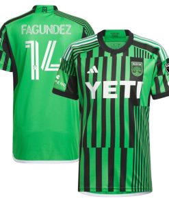 Diego Fagundez Austin FC adidas 2024 Las Voces Kit Authentic Jersey - Green